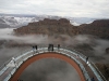 Fog at the Sky Walk at the Grand Canyon West Rim.