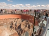 People of all ages enjoy the Grand Canyon glass overlook.