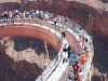 The Grand Canyon overlook's foundation is strong enough to support about 71 million pounds – the equivalent of 71 fully loaded 747 airplanes.