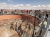 The walkway's glass panes are approximately 2 ½” inches thick.