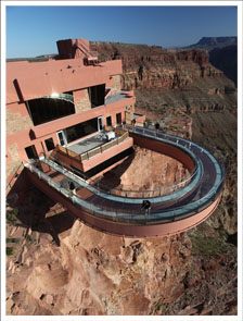 Visit the glass bridge walkway at the Grand Canyon West Rim